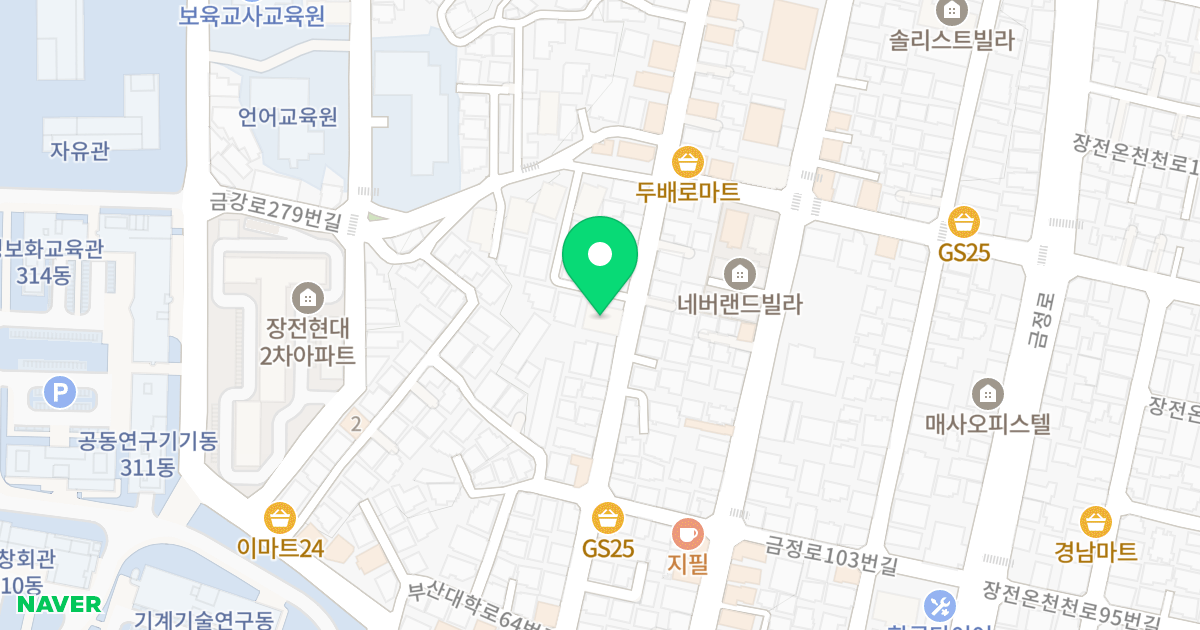 네버랜드101 위치 지도 - 부산광역시 금정구