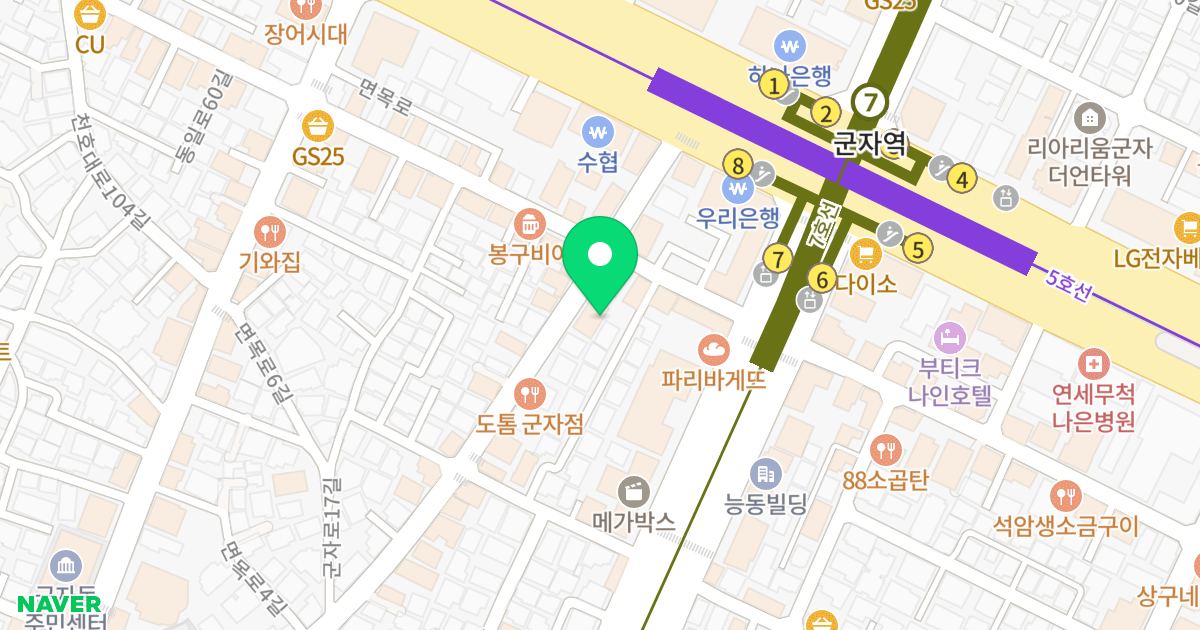 (476-2) 위치 지도 - 서울특별시 광진구 군자로 180