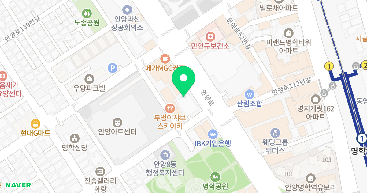 도정오피스텔 위치 지도 - 경기도 안양시 만안구 안양로 115