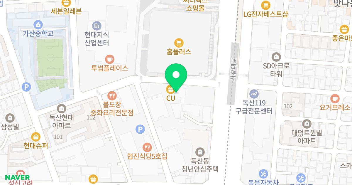 수아주 신독산 위치 지도 - 서울특별시 금천구 시흥대로115길 13