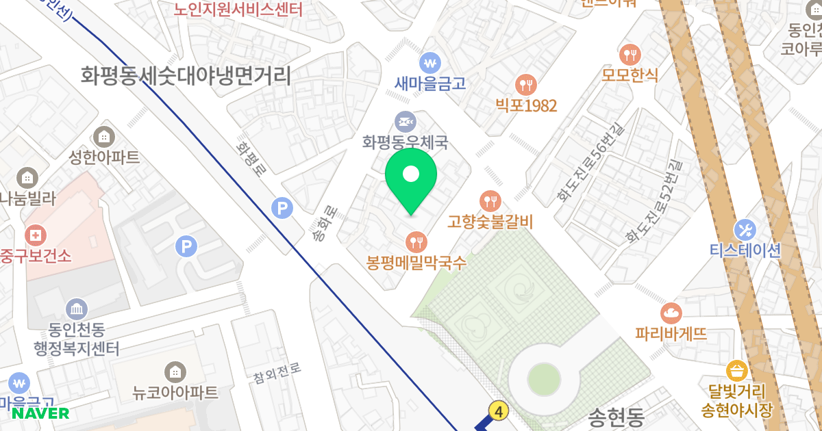 화평동 오피스텔 위치 지도 - 인천광역시 동구 수문통로 5-1