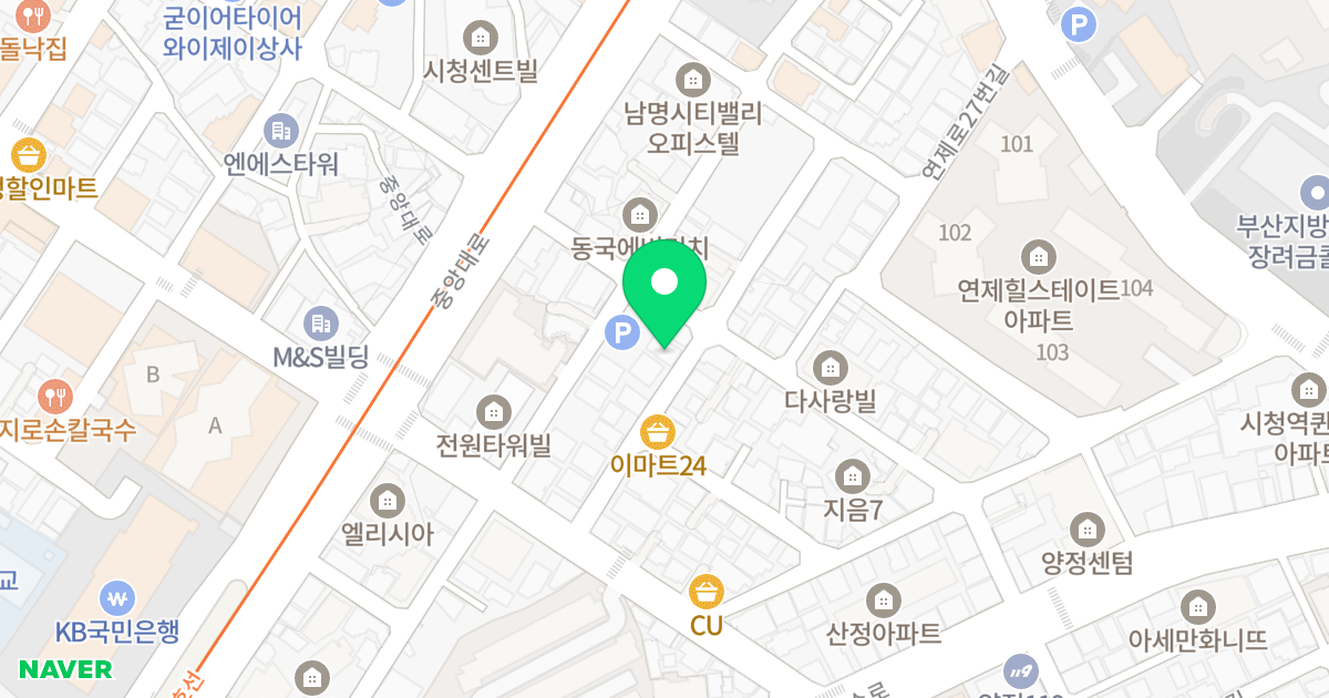 더휴12차 위치 지도 - 부산광역시 부산진구 중앙대로970번가길 19
