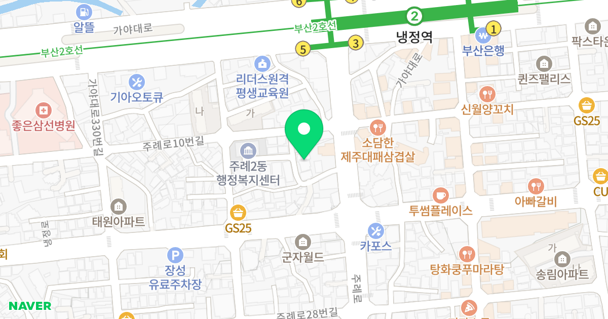 JS signature 위치 지도 - 부산광역시 사상구 주례로10번길 9-5