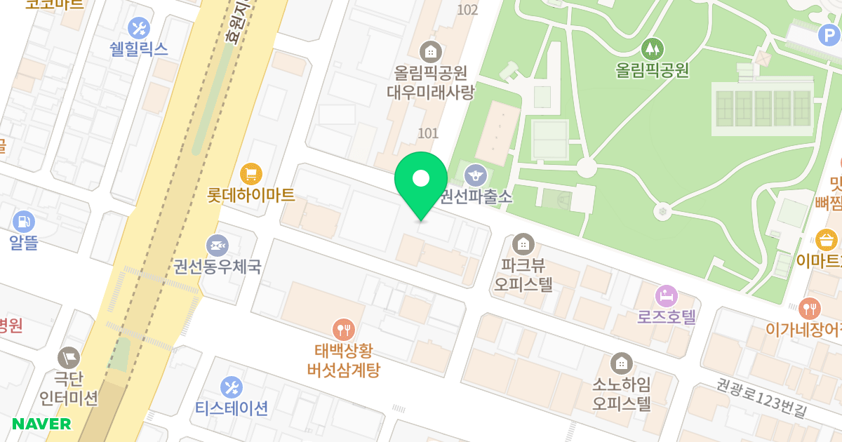 수원시청역마크타워 위치 지도 - 경기도 수원시 권선구 권선로669번길 24-20