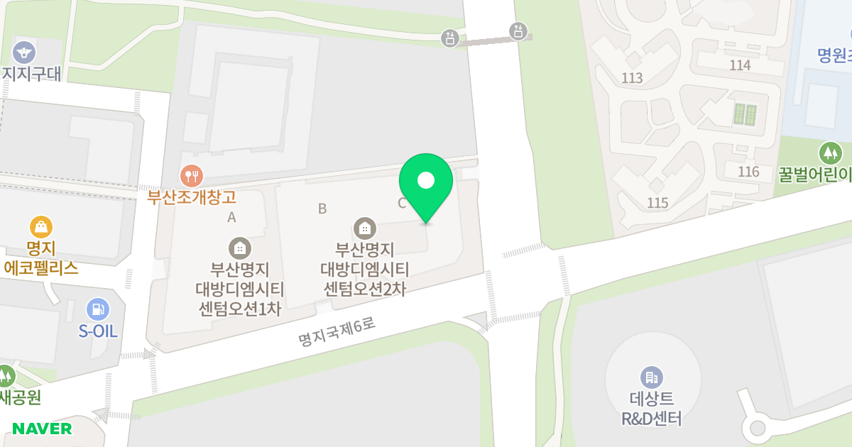 부산명지 대방디엠시티 센텀오션2차 위치 지도 - 부산광역시 강서구 명지국제6로 107
