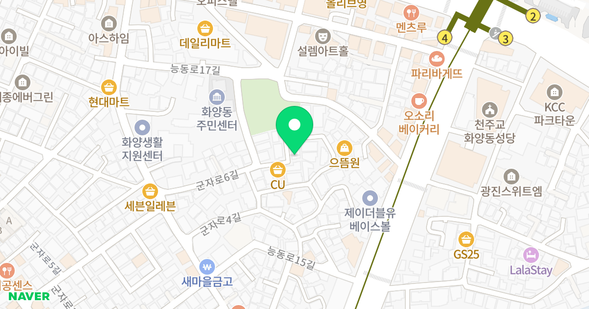예그리나Ⅱ 위치 지도 - 서울특별시 광진구 군자로6길 28