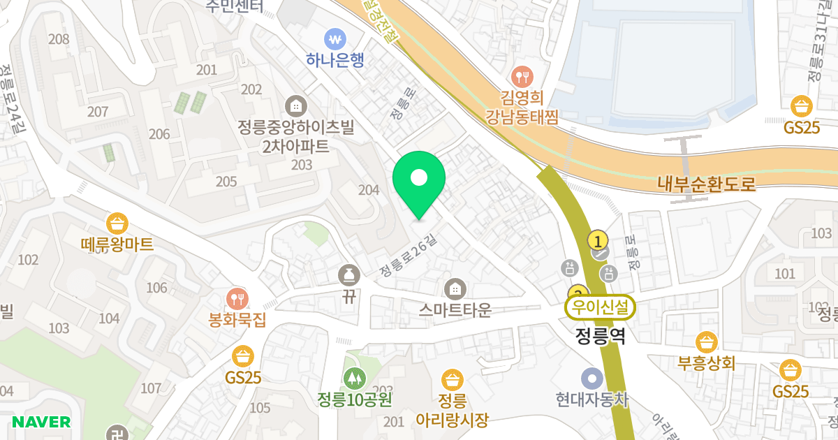 수성렉스빌 위치 지도 - 서울특별시 성북구 정릉로26길 44