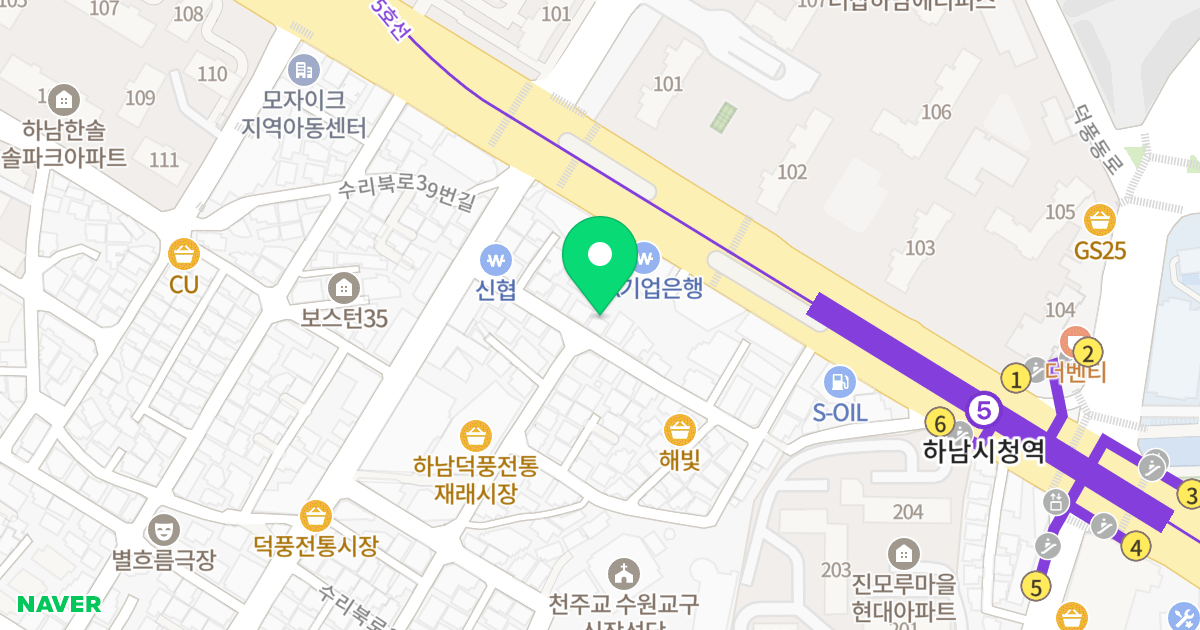 다솜빌 위치 지도 - 경기도 하남시 수리북로34번길 13