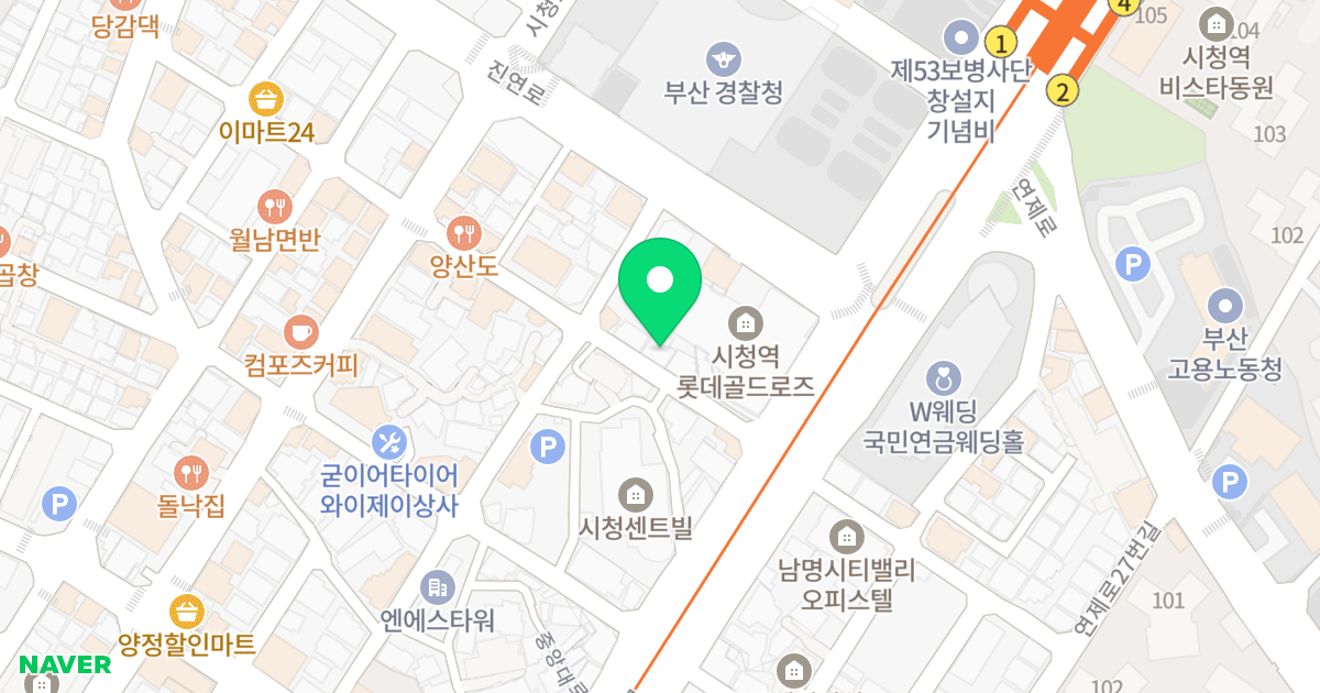 힐링빌 위치 지도 - 부산광역시 부산진구 중앙대로989번길 14