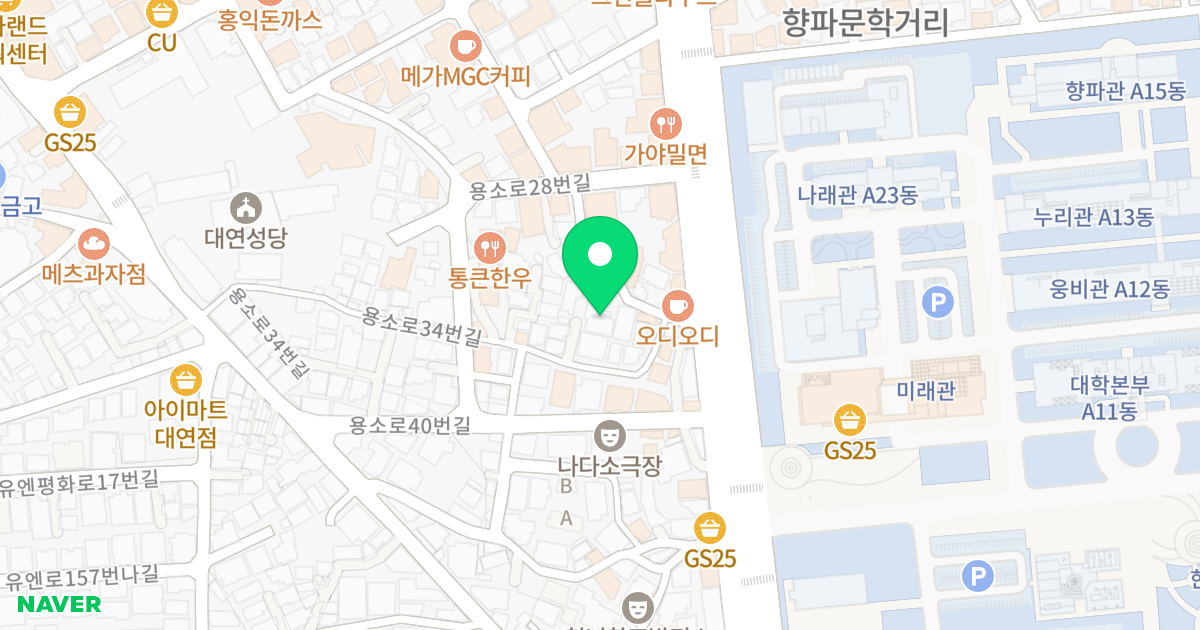 스카이타워 위치 지도 - 부산광역시 남구 용소로34번길 6-5