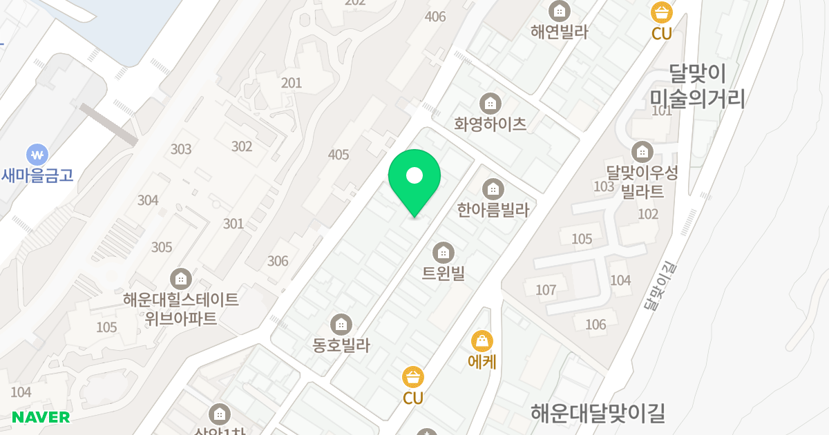 주건축물제1동 위치 지도 - 부산광역시 해운대구 달맞이길117번다길 187