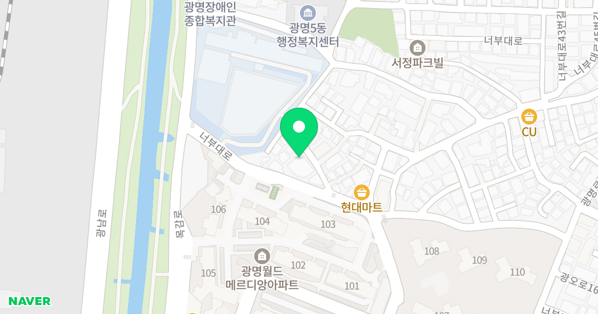 더네스티움 위치 지도 - 경기도 광명시 너부대로35번길 15-24