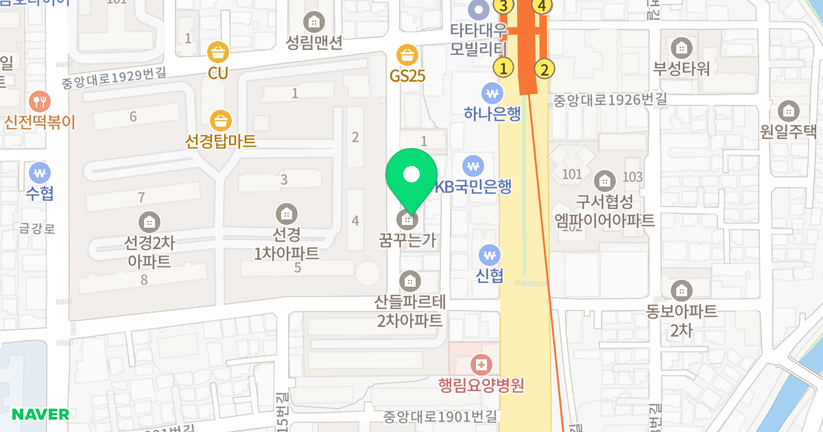 꿈꾸는가 위치 지도 - 부산광역시 금정구 두실로7번길 111