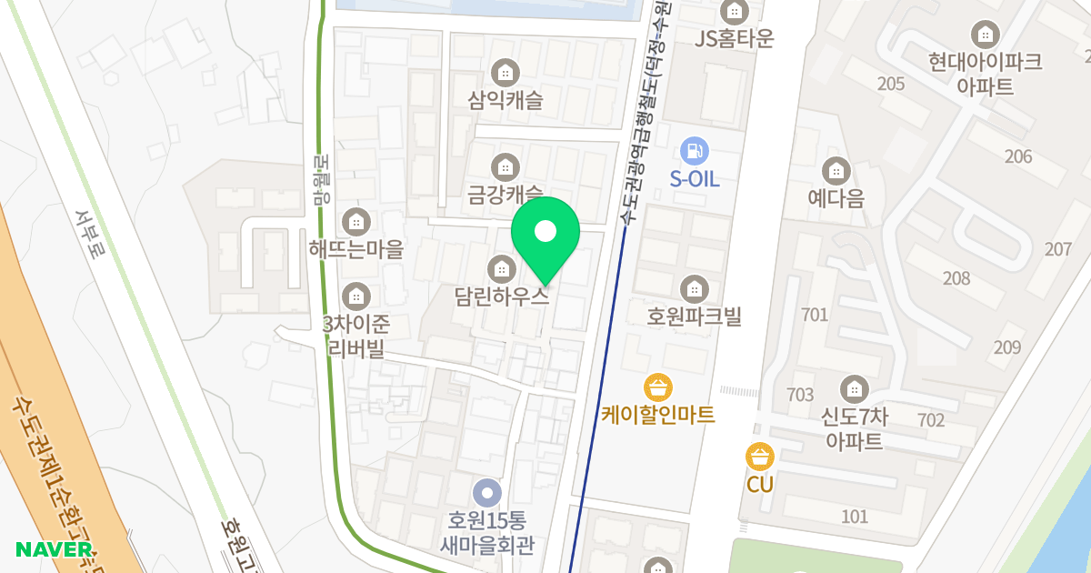 담린 위치 지도 - 경기도 의정부시 호암로 31-7