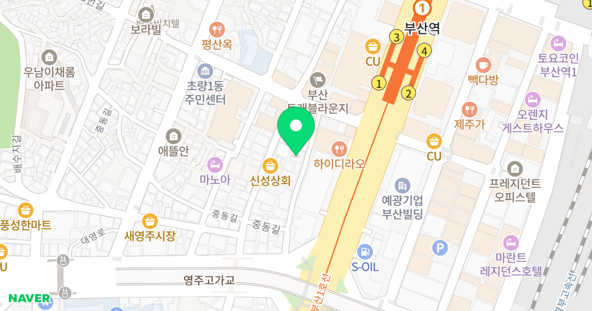 파라다이스빌 위치 지도 - 부산광역시 동구 대영로247번길 19