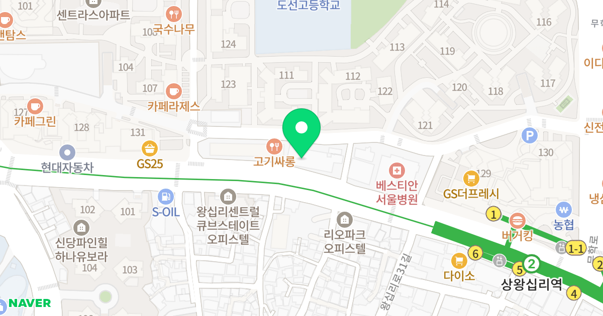 노블리안 위치 지도 - 서울특별시 성동구 왕십리로 390