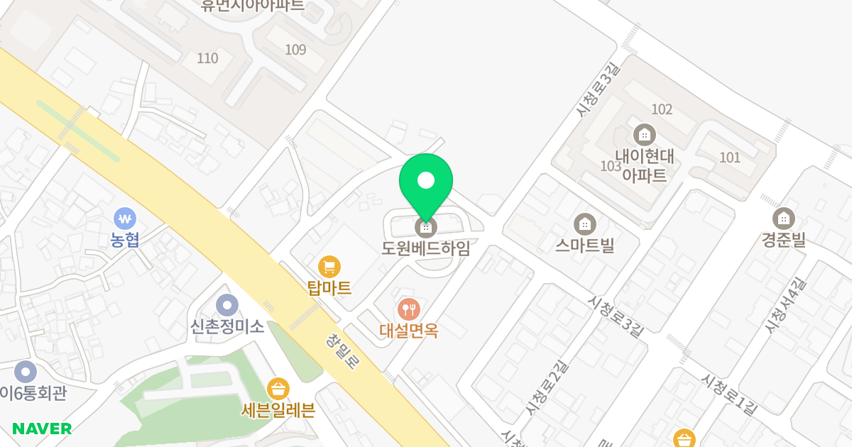 도원베드하임 위치 지도 - 경상남도 밀양시 창밀로 3569-13