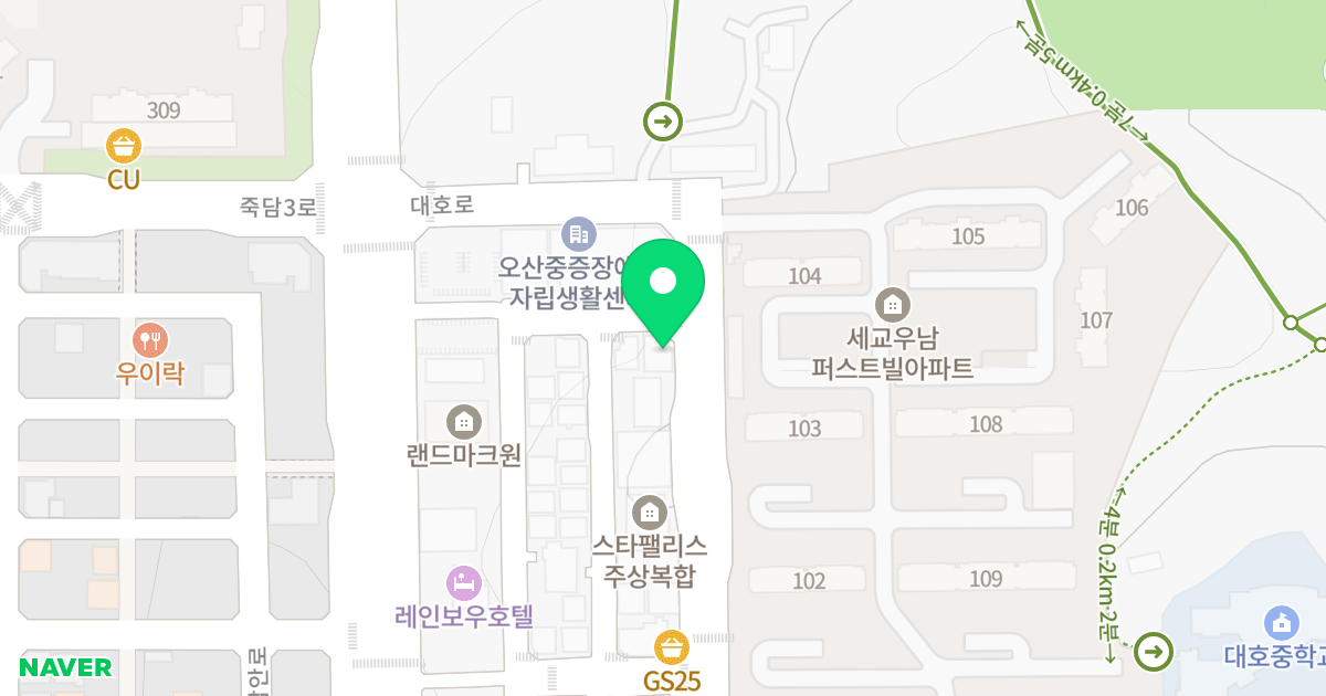 주건축물 제1동 위치 지도 - 경기도 오산시 대호로 145
