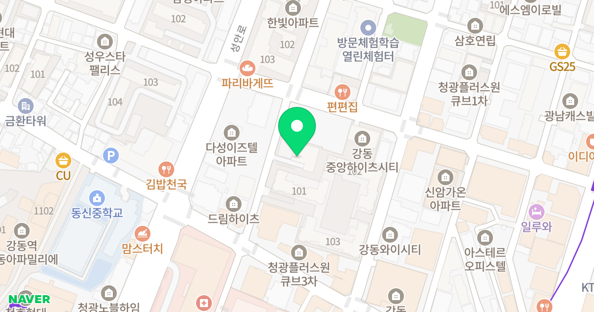 한솔브리즈아파트 위치 지도 - 서울특별시 강동구 천호대로173길 50