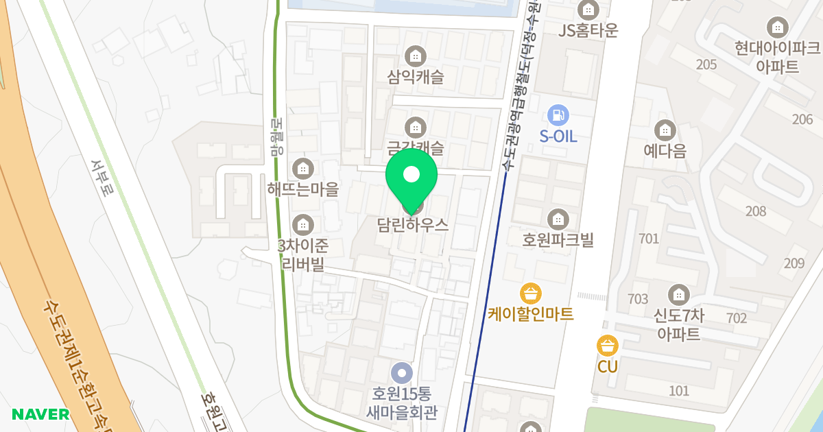 담린 위치 지도 - 경기도 의정부시 호암로 31-9