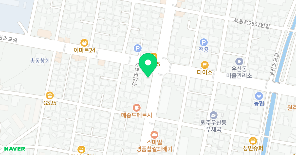 누리타워 위치 지도 - 강원특별자치도 원주시 우산로 35