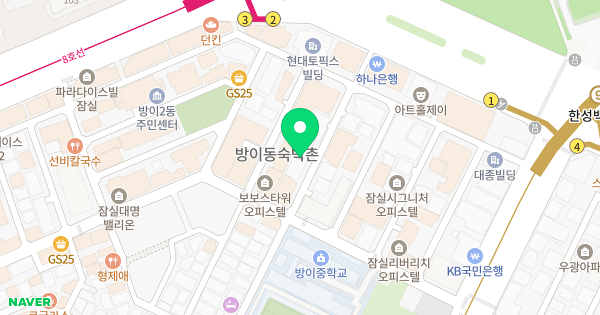 잠실 소프라우스 오피스텔 위치 지도 - 서울특별시 송파구