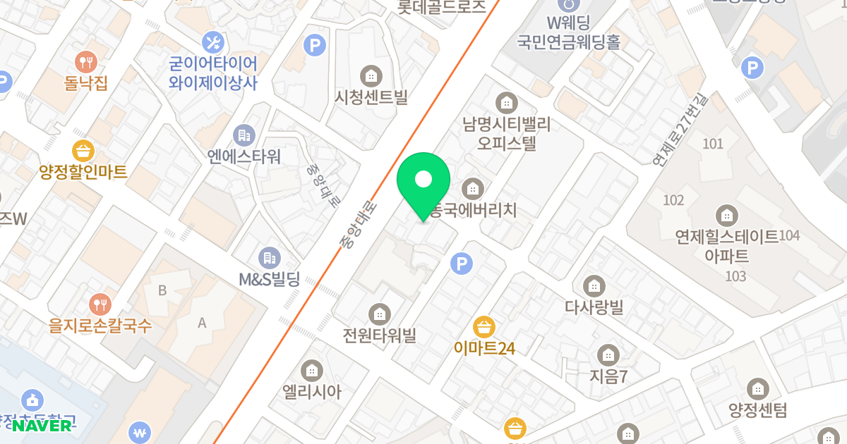 베스아이 갤러리아 위치 지도 - 부산광역시 부산진구 중앙대로980번길 6