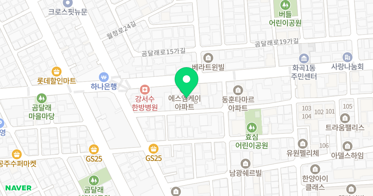 웰타운A 위치 지도 - 서울특별시 강서구 월정로20길 15