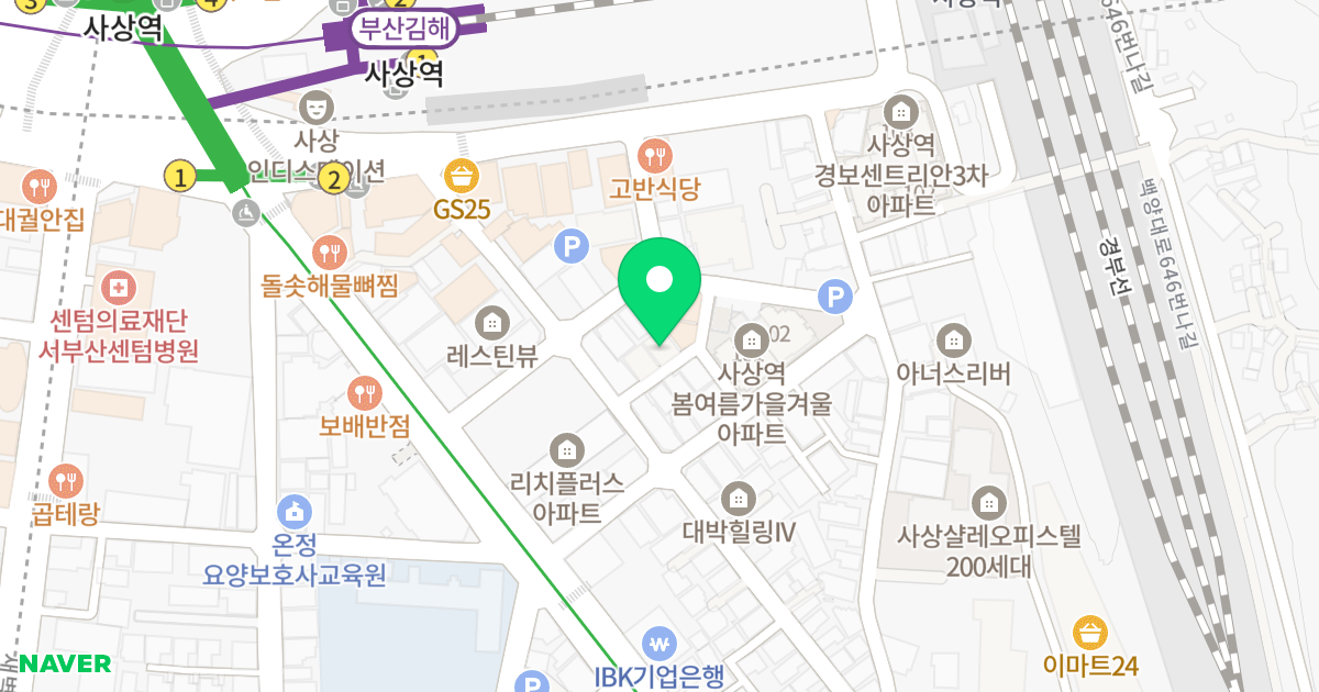 디 아너스 B동 위치 지도 - 부산광역시 사상구 사상로170번길 28-10