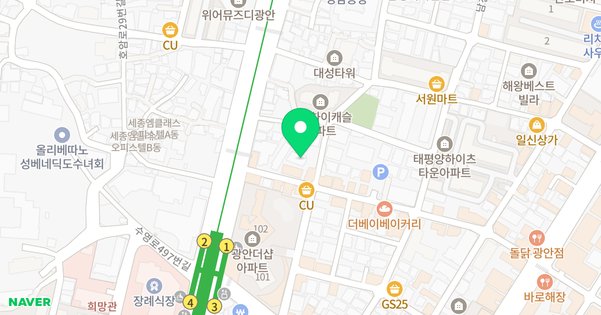 주건축물제1동 위치 지도 - 부산광역시 수영구
