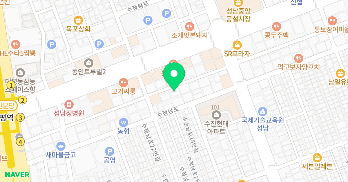 수진동 2956 공동주택 위치 지도 - 경기도 성남시 수정구 제일로157번길 11