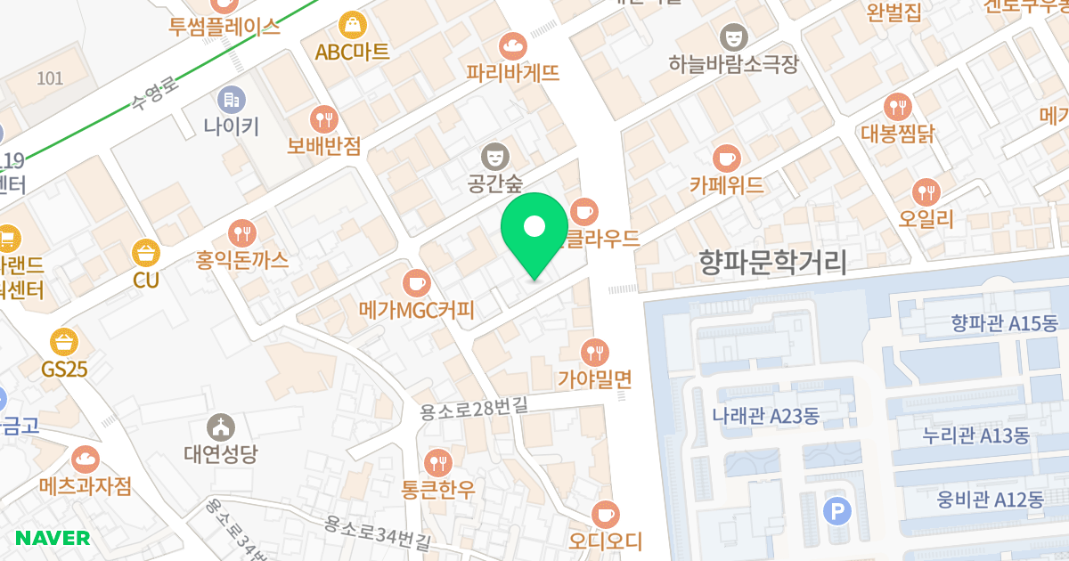 대박갤러리 위치 지도 - 부산광역시 남구 수영로298번길 39-17