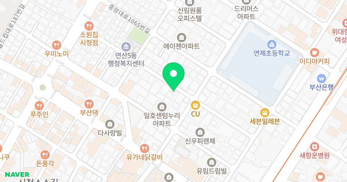 백운빌 위치 지도 - 부산광역시 연제구 거제천로124번길 38