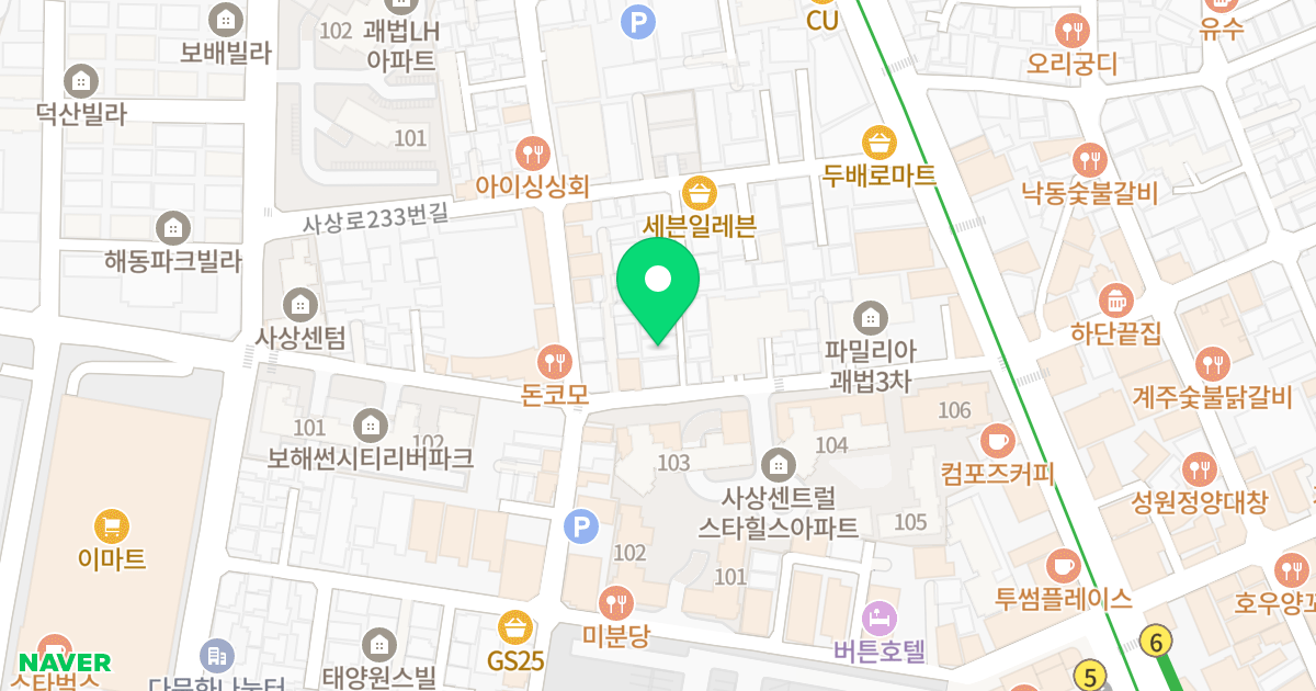 대동레미안1 위치 지도 - 부산광역시 사상구 사상로223번길 28-3