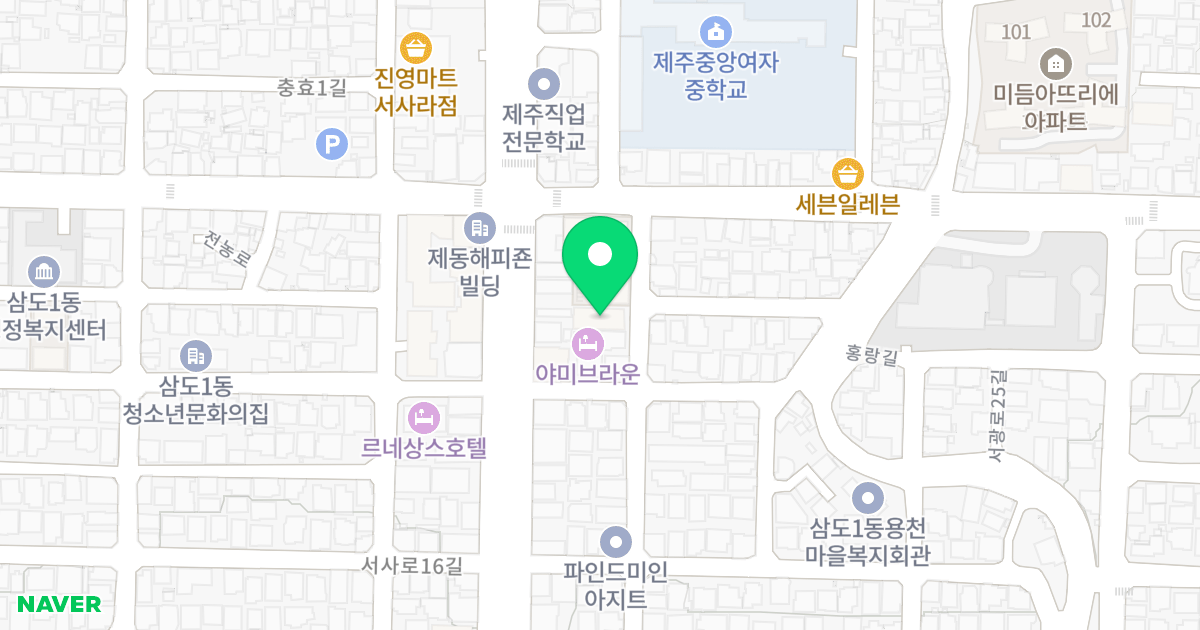 아델리안아파트 위치 지도 - 제주특별자치도 제주시 서광로19길 45