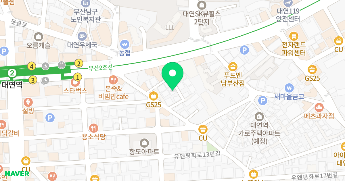 상상하우스 위치 지도 - 부산광역시 남구 수영로250번길 11-24