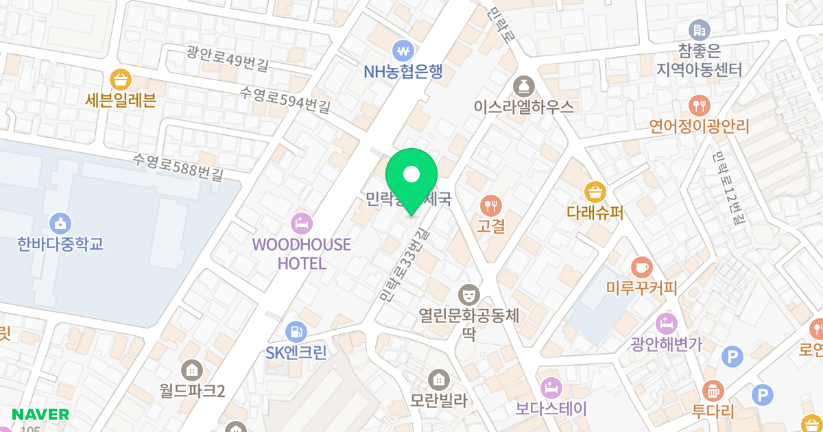 드림밸리 위치 지도 - 부산광역시 수영구 민락로33번길 30