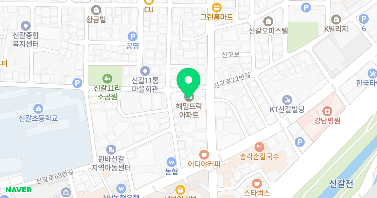 해밀뜨락아파트 위치 지도 - 경기도 용인시 기흥구 신갈로84번길 32