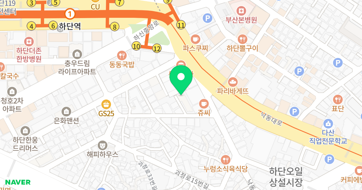 아람센트럴시티 위치 지도 - 부산광역시 사하구 낙동대로451번안길 8-6