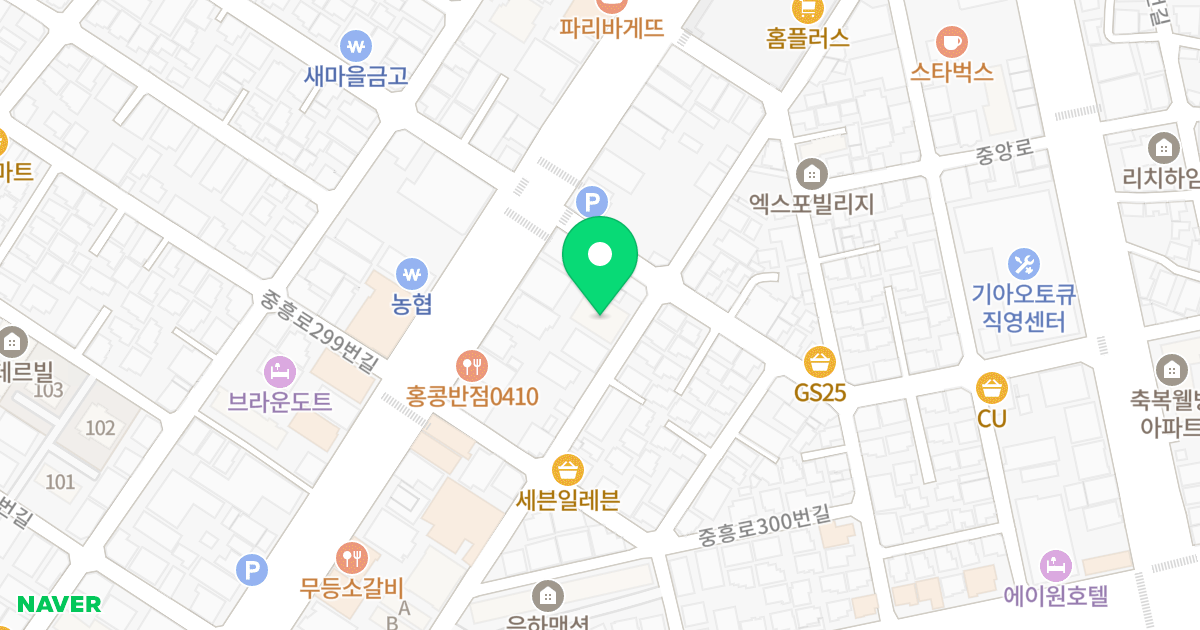죽도시티캐슬 위치 지도 - 경상북도 포항시 북구 중흥로310번길 8-4
