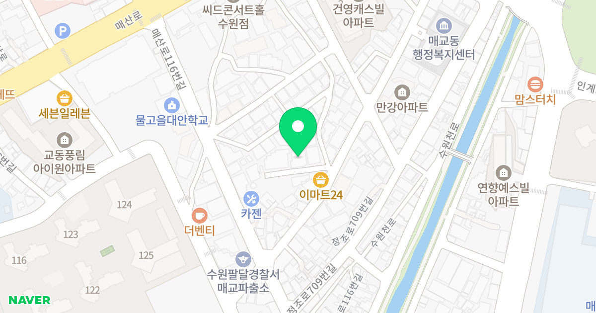 (74-62) 위치 지도 - 경기도 수원시 팔달구