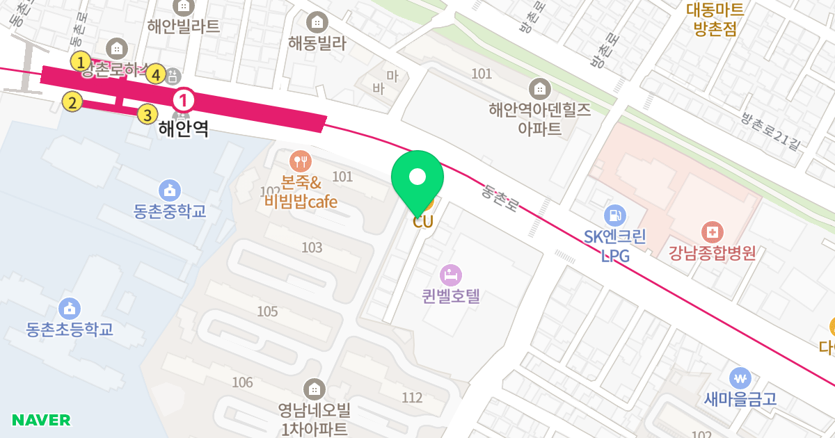 아름타운 위치 지도 - 대구광역시 동구 동촌로 196