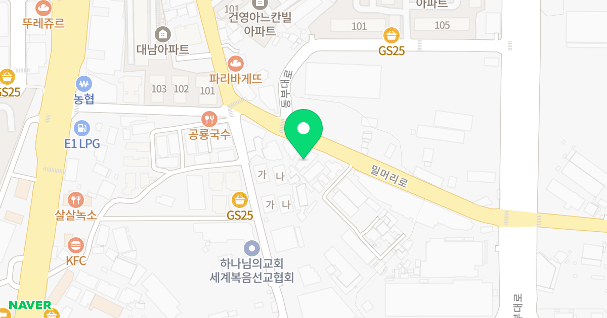 (544-29) 위치 지도 - 경기도 오산시 밀머리로 52