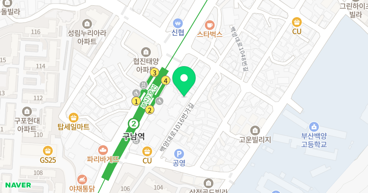 일호코아루 위치 지도 - 부산광역시 북구 백양대로1016번가길 21