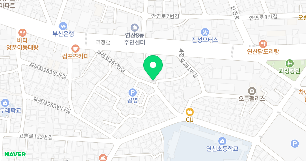 디아이하우스1 위치 지도 - 부산광역시 연제구 과정로265번길 25