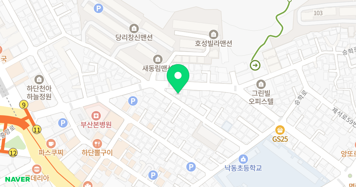 영동뷰 위치 지도 - 부산광역시 사하구 승학로20번길 7