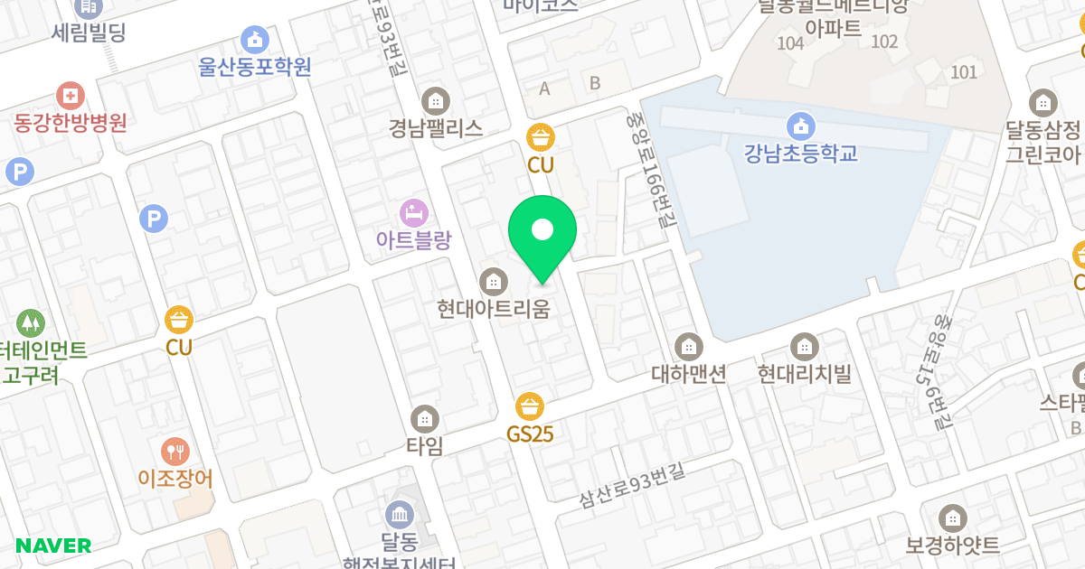라온하우스 위치 지도 - 울산광역시 남구 돋질로102번길 18