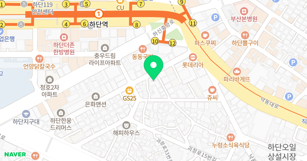 하단드리움 위치 지도 - 부산광역시 사하구 낙동대로457번길 17