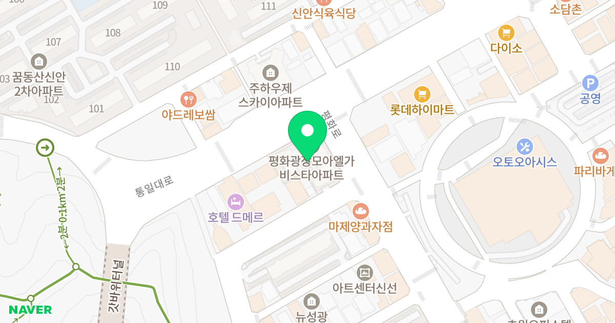 평화광장 모아엘가 비스타 위치 지도 - 전라남도 목포시 평화로 2