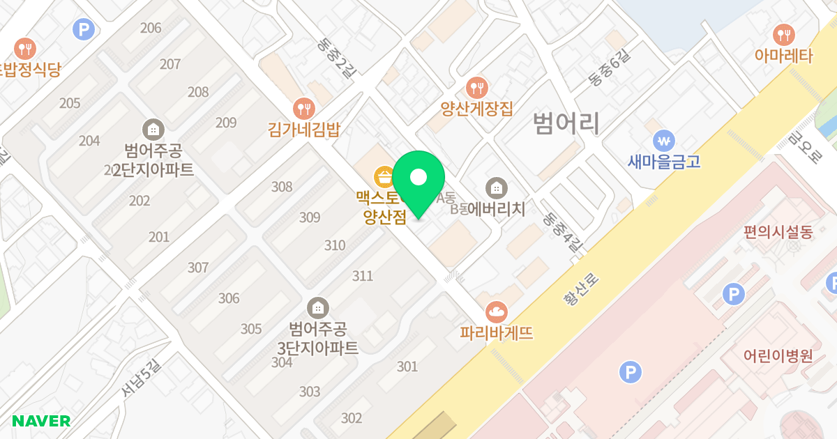 부일빌 위치 지도 - 경상남도 양산시 물금읍 동중1길 14